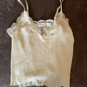 Ivory Lace Trim Cami Top